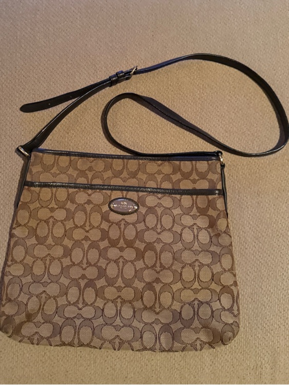 Coach Signature Canvas Crossbody Bag - Brown/Tan